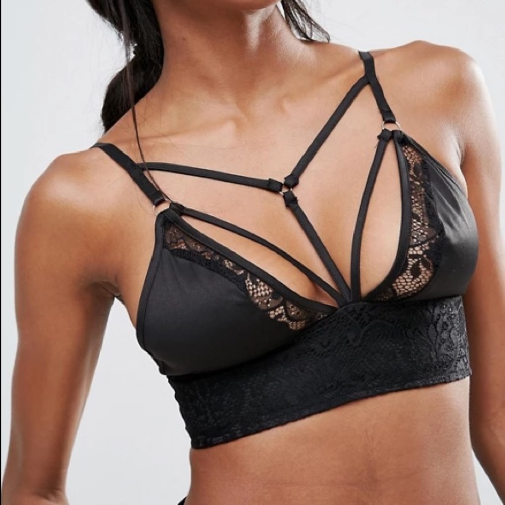 Missguided Harness Detail Lace Bralette